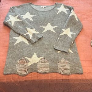 BNWOT Boutique 1X Distressed Sweater